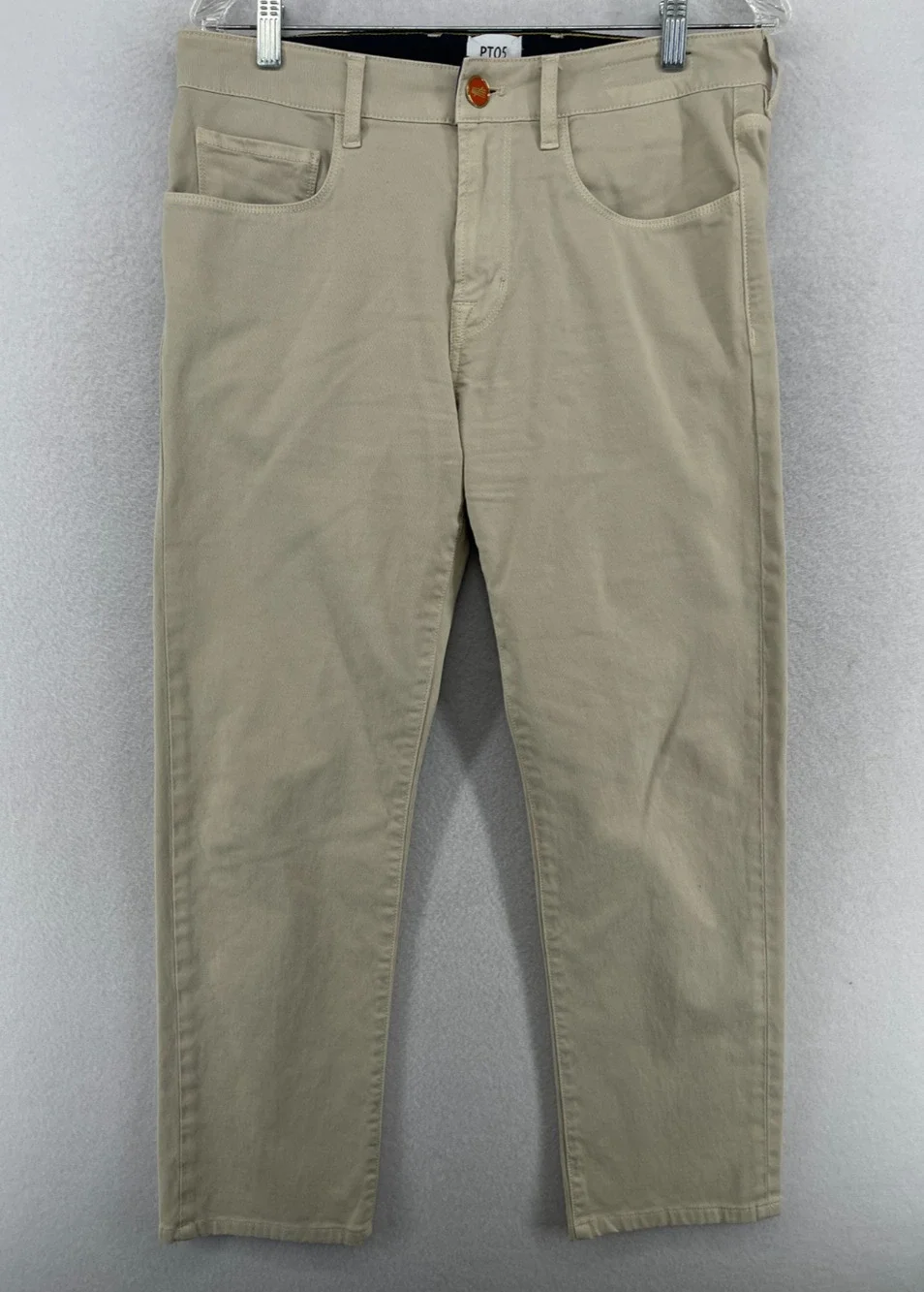 PT05 Pants Mens 32 Cinquetasche Torino 5 Pocket Chino Stretch Cotton Beige